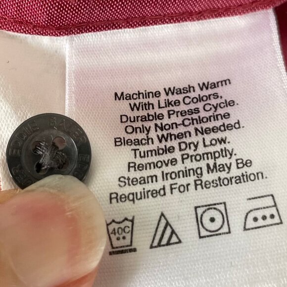 Eddie Bauer LS Stretch Button Down Cotton Shirt Light Burg Sz - no size tag - Picture 11 of 14